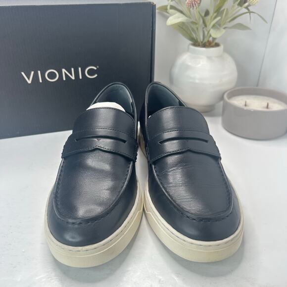 Vionic Thompson Slip-on Penny Loafers Casual Comfort Shoe Black Men 10W Tried On - Picture 2 of 10
